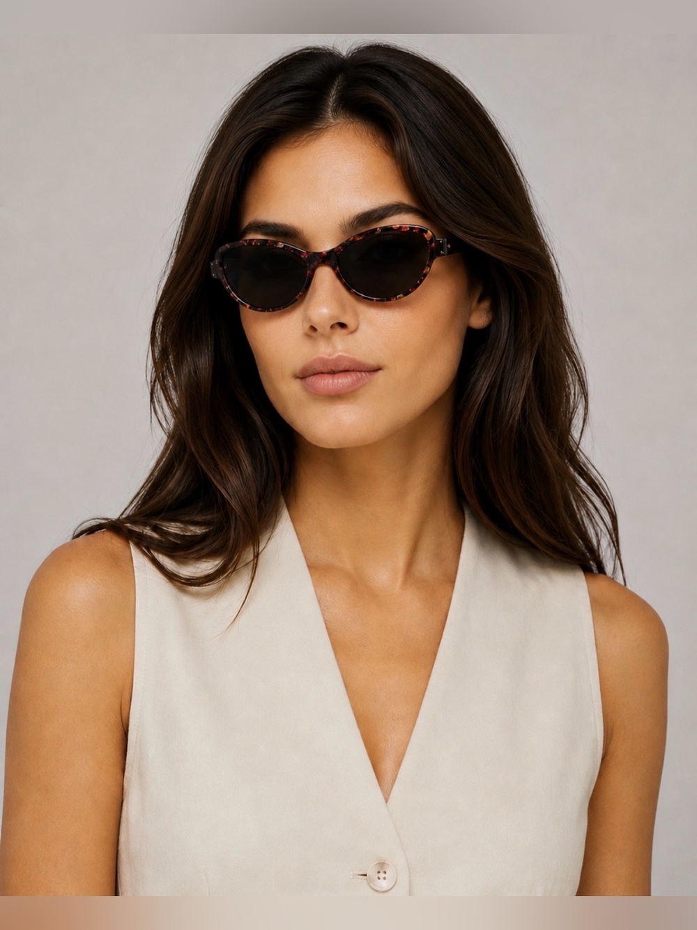 OGI 8048 Women’s Cat Eye Sunglasses Floral Tortoise Japan Great Condition $235